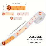 Marklife Veekindlad V&auml;rvilised Termokleebised - L&auml;bipaistvad, M&auml;ngulised Identifikatsioonisildid Lastele, 1.19cm X 3.99cm Rull., RP12*40*150 nagų juostelių