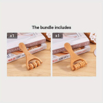 Puidust K&auml;sirull Massaaživahend Selja ja Kaela jaoks , Roller Massager + Gear Massager