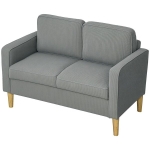 HOMCOM Diivan 2-kohaline v&auml;ike diivan k&auml;etoega, panipaigaga, kaasaegne n&ouml;&ouml;rilookidega polsterdatud diivan, puidust jalad, padjad, lounge diivan elutuppa, magamistuppa, 117 x 63 x 79 cm, helehall, &Scaron;viesiai pilka