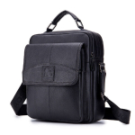 Meeste Ehtsast Nahast &Otilde;lakott, Pealiskihist Veisenahast Crossbody Kott, Moodne Busi_91201-Black