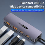 Telefonihoidja Type-C 10G Dokkimisjaam USB Laiendaja 3.2 Jaotur S&uuml;learvuti Laud Arvuti Tahvel Telefon Universaalne