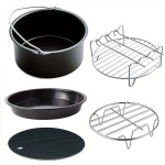 &Otilde;hufrit&uuml;&uuml;ri Tarvikute Komplekt, Roostevaba Teras K&uuml;psetuskast, Grillrest, Pann 3.5-5.8QT Jaoks., 17,78 cm
