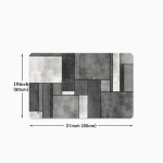Lihtne Hall-Valge Geomeetriline Mustri P&otilde;randamatt, Veekindel ja Plekkikindel., 50cm*80cm