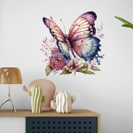 Romantiline Liblikate Lillede Seinakleeps Komplekt, Eemaldatav., Drugelis C