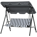 Outsuuny Hollywood kiik koos istmepatjaga, 172 x 110 x 153 cm, hall+valge