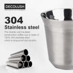 Klaasid, tassid, kannud, kahe seinaga espressotassid | Roostevabast terasest Demitasse tassid kuumade jookide jaoks, isoleeritud soojuse s&auml;ilitamiseks, 160 ml
