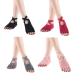 Joogakaubad,must+punane+roosa+hall,Naiste k&auml;epidemetega sokid, libisemiskindlad viievarbalised sokid jooga, pilatese, barre, balleti, fitnessi jaoks