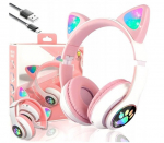 Happy People Bluetooth k&otilde;rvaklapid Kassi k&otilde;rvad LED, roosa