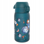 ION8 Laste joogipudel, 0,35 l, BPA Free, kaitse juhusliku avanemise eest, roheline / kosmose ja astronaudi teemaline