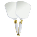 Kosmeetikakotid ja kosmeetikapeeglid, k&auml;eshoitav meigipeegel &ndash; k&auml;epidemega reisimiseks ja edevus kasutamiseks, valge