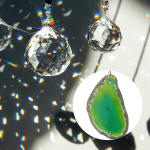 Aplikatsioonid, kaunistused, kleebised,Ahhaat Slice Crystal Prism | P&auml;ikesep&uuml;&uuml;dja akna- ja aiakaunistuseks, roheline