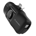 Mini akupank 5000mAh 15W USB-C ja Apple Watch laadijaga, must