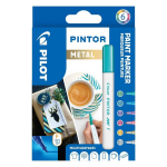 P&uuml;simarker PILOT PINTOR METALLIC 1,0mm, &uuml;mar pea, 6 sp. seatud