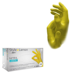 &Uuml;hekordsed nitriilkindad Style Lemon, puudrivaba, kollane, 100 tk.