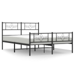 kaheinimese voodi，t&auml;iskasvanu voodi，metallist voodiraam peatsi ja jalutsiga, must, 120 x 190 cm CFE3523133