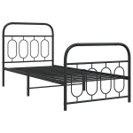 &uuml;heinimese voodi，t&auml;iskasvanu voodi，metallist voodiraam peatsi ja jalutsiga, must, 80x200 cm CFE5493808