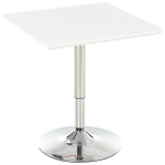 HOMCOM Bistro laud Baarilaud reguleeritava k&otilde;rgusega, kandiline, teras, valge, 60x60x71-92cm