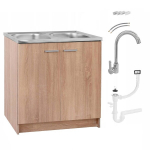 Sonoma k&ouml;&ouml;gikapp, valamu, k&otilde;rge segistuskraan, valge, 80cm