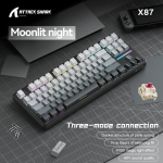 Attack Shark X87 traadita mehaaniline m&auml;ngu klaviatuur RGB ja kuuma asendusega - Lunar Light Night, maasikal&uuml;liti