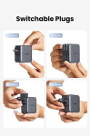 Ugreen nr 65W reisiadapter USB ja C-t&uuml;&uuml;pi pordiga globaalsete reiside jaoks