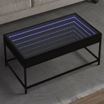 kohvilaud，tugitoolilaud，diivanilaud LED-tuledega, must, 90x50x41 cm CFE993908