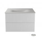 Seinale kinnitatav vannitoakapp kraanikausiga Besco Akya Linea, 66 cm, valge