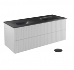 Vannitoakapp koos kraanikausiga Besco Akya Linea, valge/must