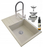 Graniidist valamu Granitan Louis beež k&ouml;&ouml;gisegisti Vegas sifoon komplekt