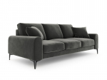 Kolmekohaline diivan Mazzini Sofas Madara, veluur, tumehall/must