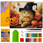 Teemantmosaiik Oh Art! Halloweeni kass, 40x50 cm