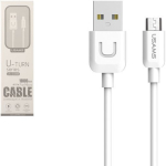 Usams U-TURN universaalne silikoon mikro-USB andme- ja laadijakaabel 1m valge