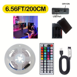 RGB LED valgusriba kaugjuhtimispuldiga, 6,56 pėdų / 78,74 colio / 2M