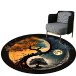 Yin-Yang Puu ja Kuu Vaip, 150 cm / 59 colių
