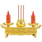 LED RETRO hiina k&uuml;&uuml;nlalamp Candlesticks Buddha kerge k&uuml;&uuml;nla kerge hiina stiilis budistlik pakkumine kuldne, 32x25cm