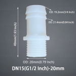 5tk Plastikust Meeste Keere Vooliku &Uuml;hendus G1/2 G3/4 Toll Pagood&uuml;hendus Veepumba Seade., G1/2&ndash;20 mm (3/4 colio)