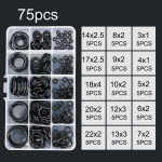 75/200tk Nitrilkumm O-r&otilde;nga Tihend Komplekt - 1/2/3mm Paksus Maksimaalseks Vastupidavuseks, 75 vnt. O žiedas su dėžute