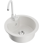 &Uuml;hekordne graniidist valamu Mexen Diego k&ouml;&ouml;gisegistiga Telma, Valge - 6512-20-670200-20