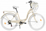 Naiste jalgratas Davi Emma 7 k&auml;iku, 26&Prime;, 155&ndash;180 cm, Kohv/Valge
