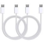 Partii 2 USB-C USB-C kaablit iPhone 16 / 16 PLUS / 16 PRO / 16 PRO MAX - 2 meetri nailonkootud kaabel Phonillico&reg;