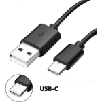 USB-C Kaabel Laadija Must [&Uuml;hilduv Huawei P30 - P30 PRO - P30 LITE] USB-C Pesa USB M&otilde;&otilde;t 1 Meeter [Phonillico&reg;]