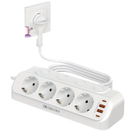 Lauaarvuti pistik USB A ja USB C pesaga., Baltas