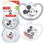 NUK Rinnapudel ortodontiline rahustav lutt 2 tk hall hiir Miki 6-18 kuu.