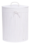 Nurga pesukorv, bambus, 60L, valge
