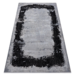 Vaip CORE A004 Raam, Muster augustatud - Struktuuriline, kahel tasemel fliis, must / helehall