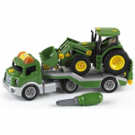 Traktor koos traktoriga haagisel John Deere