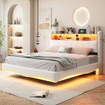 LED-valgustusega voodi, USB, Type-C, 160x200 cm, 1 tk