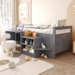 Lastevoodi 90x200, laud, pistikupesad, hall, 1 tk