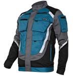 Lahti Pro T&ouml;&ouml;jakk 5076229, XXXL, 9 taskut, 6 lukuga, 35% puuvill, 65% pol&uuml;ester, 270 g/m&sup2;, CE, I kategooria, peegeldavad triibud, XXXL