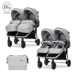 Sportlik kaksikute jalutusk&auml;ru Lorelli Duo Grey/Silver