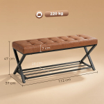 Jalatsipink 112x37x47 cm Pruun kunstnahk